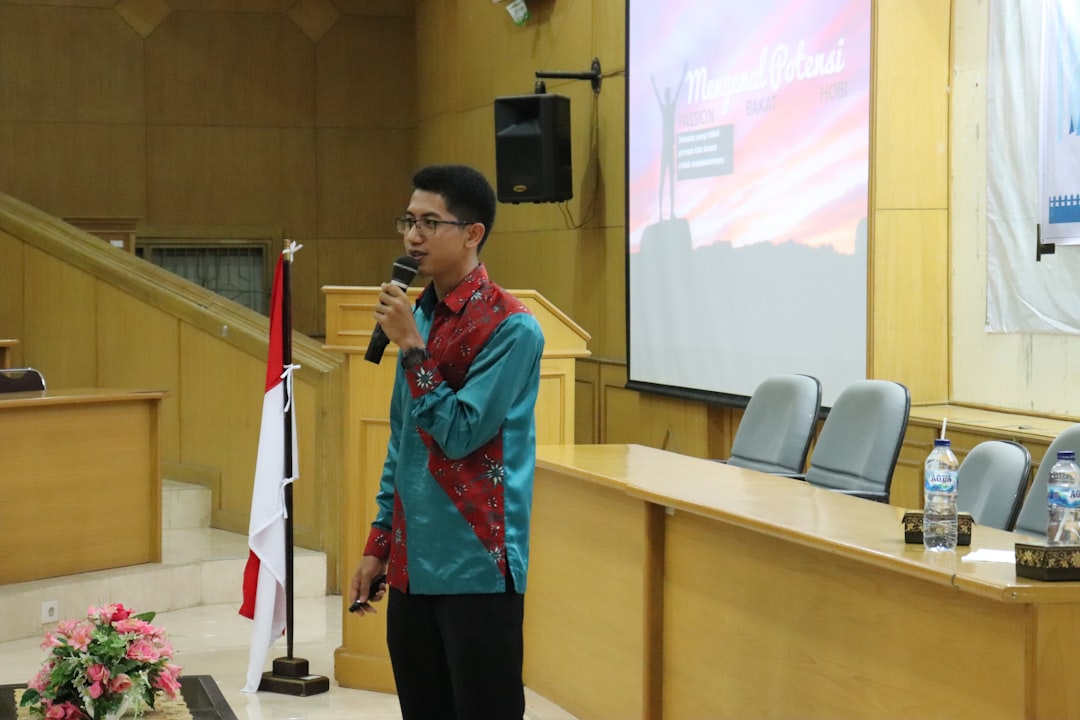 speaker presenting confidently