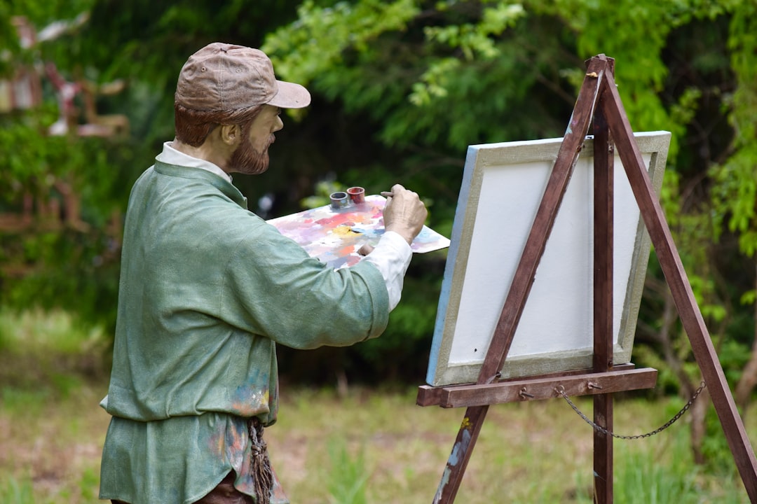 art critic reviewing painting