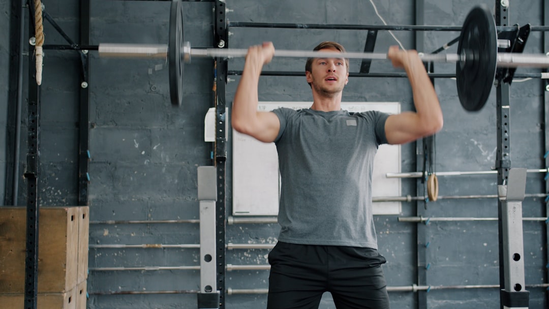 muscular man working out gym