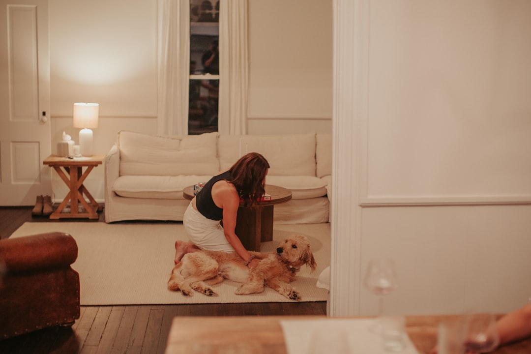 woman using foam roller at home