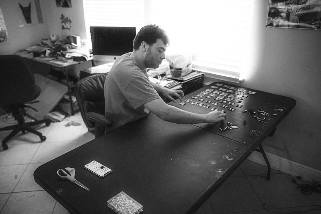 person working on passion project